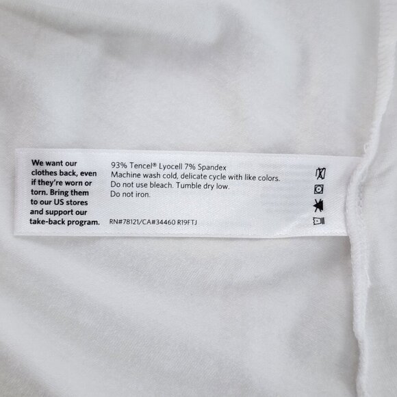 EILEEN FISHER Women's Round Neck Tencel Short Sleeve Tee T-Shirt White - Picture 5 of 5